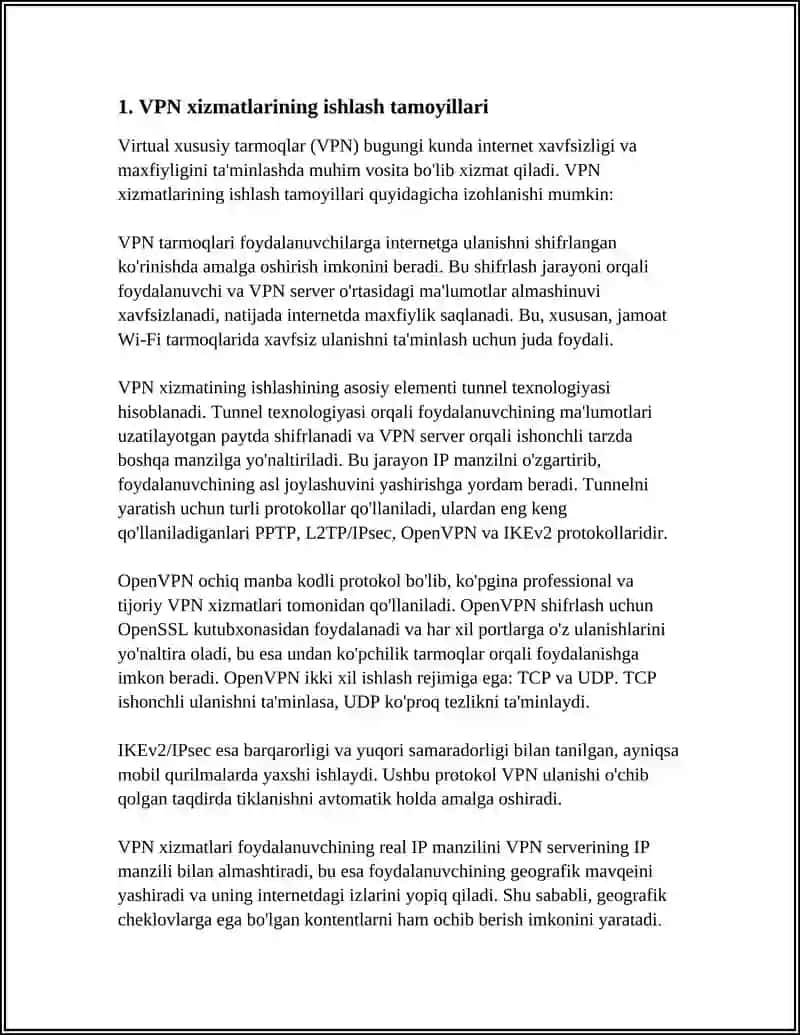 VIRTUAL PRIVATE NETWORK (VPN) TARMOQLARINI YARATISH 3