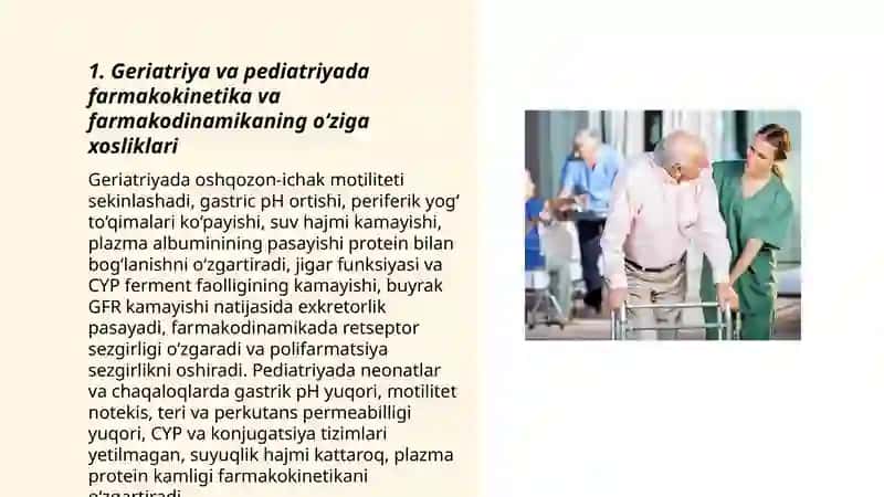 Geriatriya va pediatriya amaliyotida qo‘llaniladigan dori vositalari 3