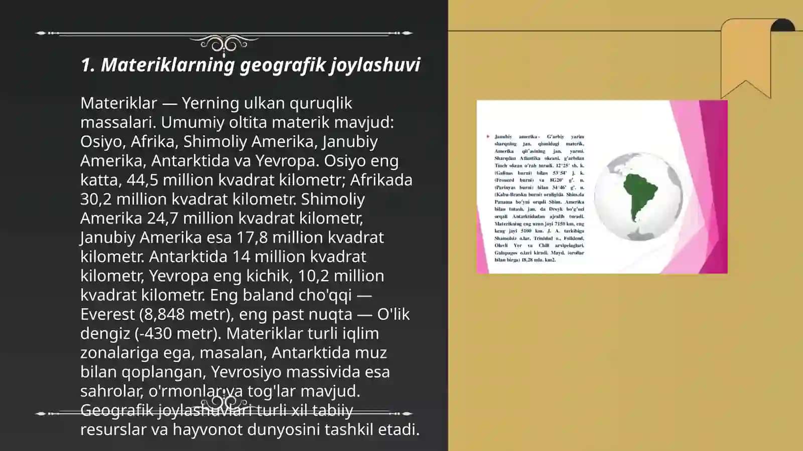Materiklarning geografik joylashuvi 3