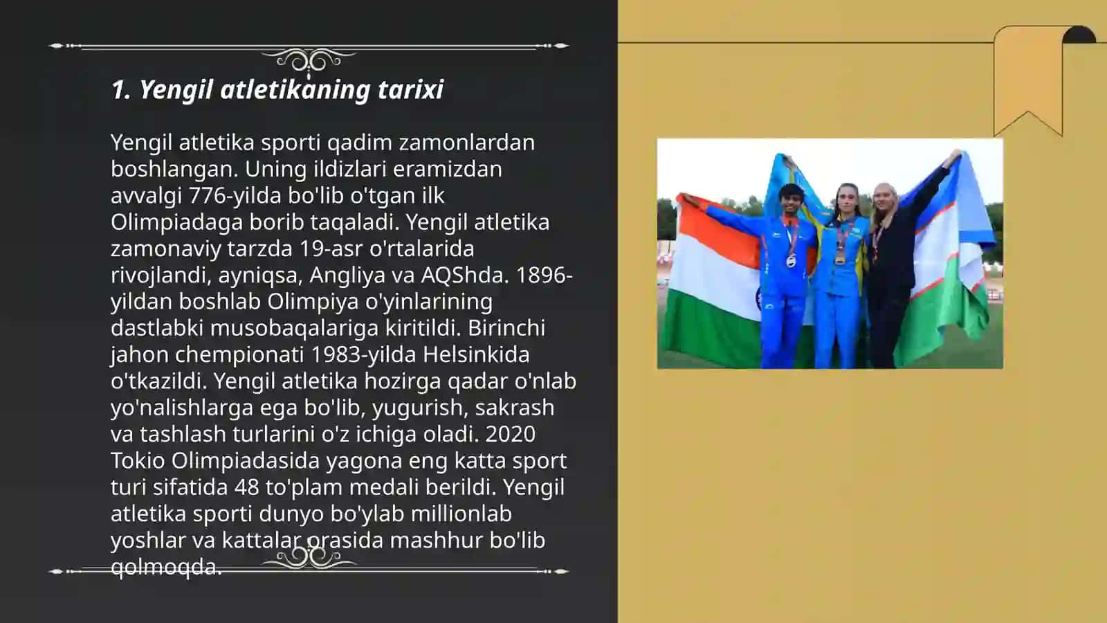Yengil atletika yugurib kelib balandlikka sakrash 3