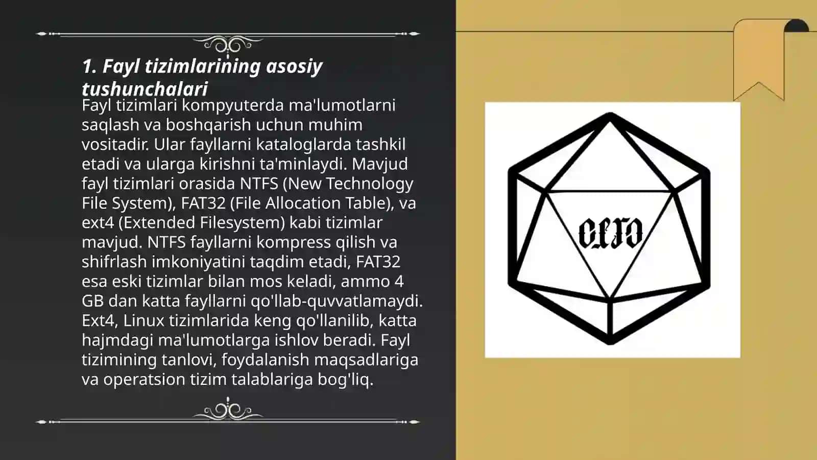 Fayl tizimlari va ularning tuzilishi 3