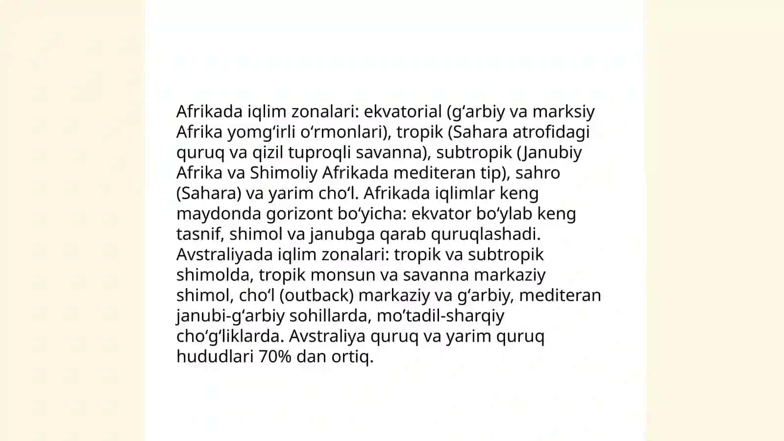 Afrika va Avstraliya materigi tabiatiga qiyosiy tarif 3