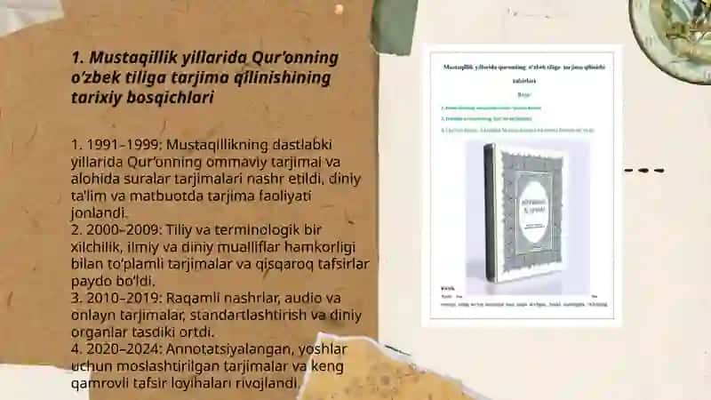 Qur'onning o'zbek tiliga tarjima qilinishi va tafsirlari haqida 3
