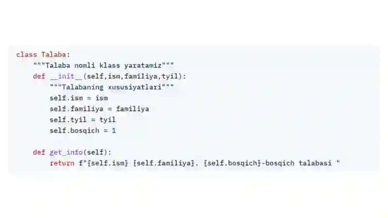 Python. OBYEKTLAR BILAN ISHLASH 3