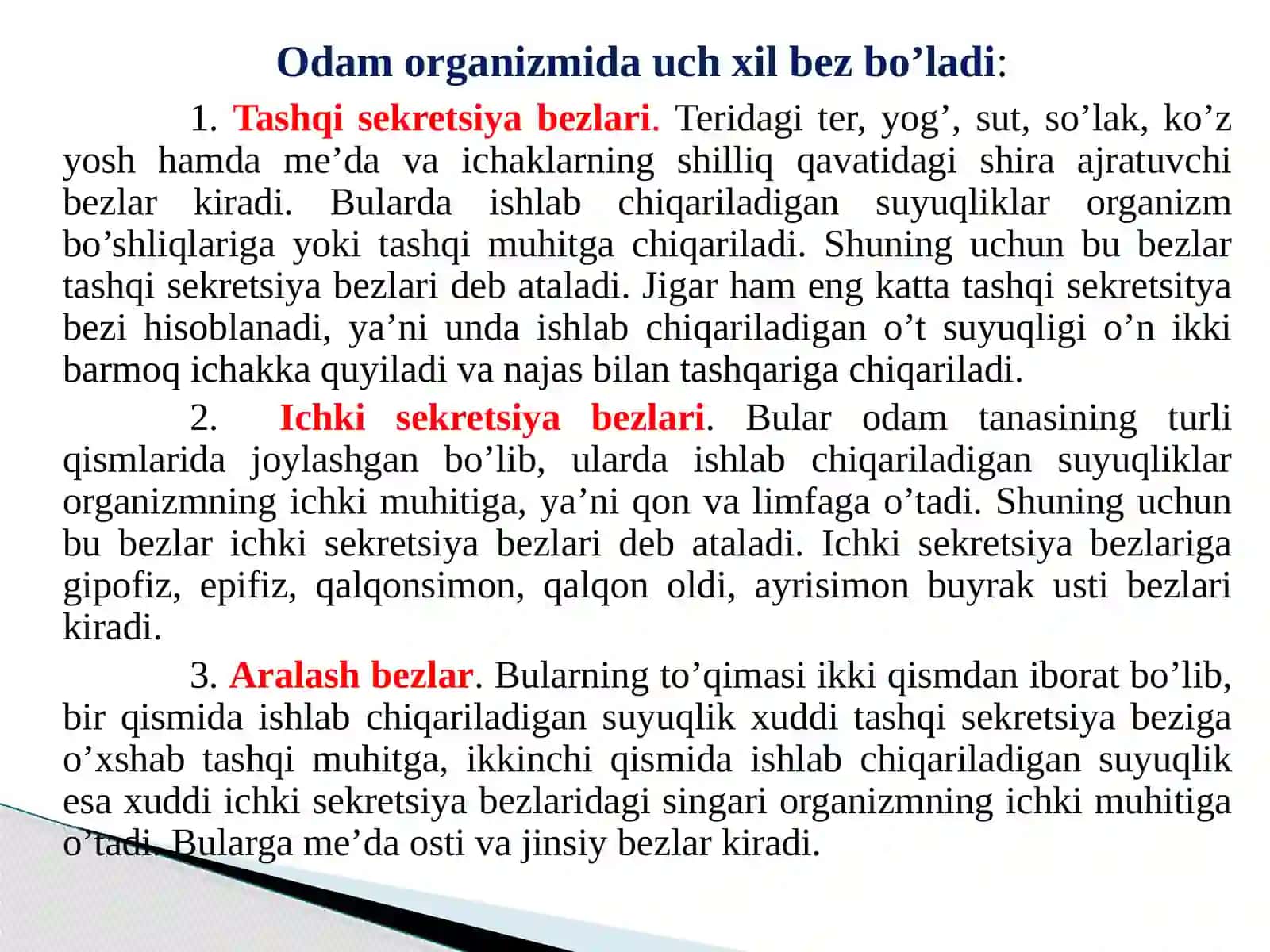 ISHKI SEKRETSIYA BEZLARINING TUZILISHI, FUNKSIYALARI VA YOSHGA BOG’LIQ XUSUSIYATLARI 3
