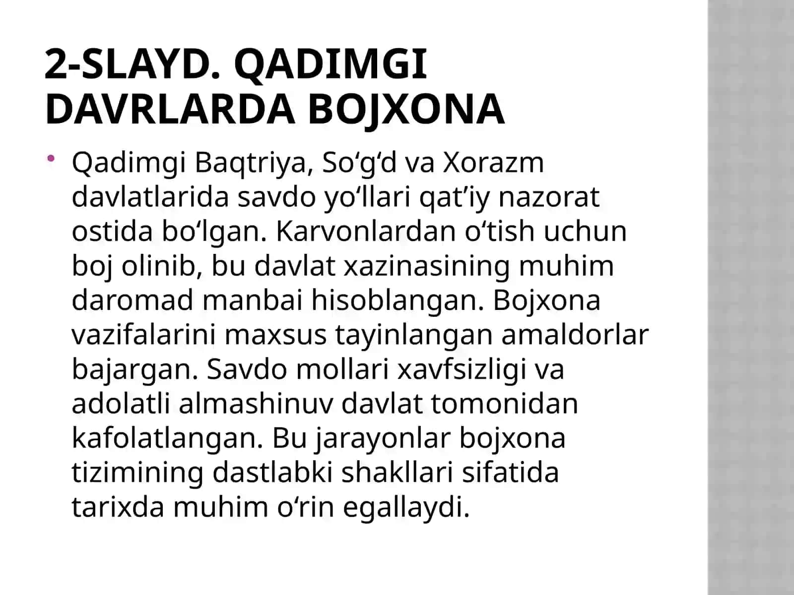 MARKAZIY OSIYO VA O’ZBEKISTONDA BOJXONA ISHINING RIVOJLANISH TARIXI 3