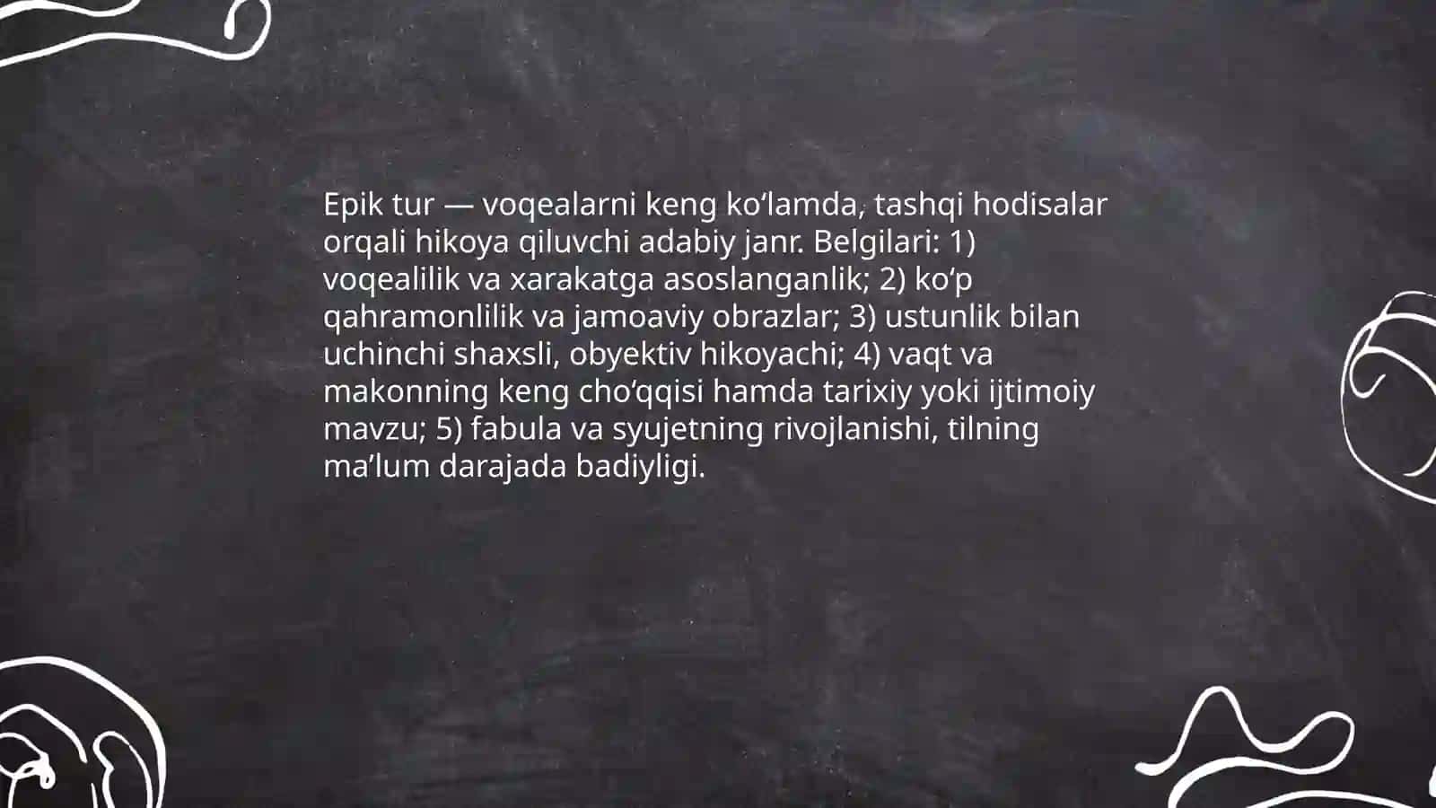 Epik tur va uning janrlari 3