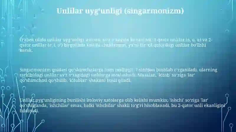 Oʻzbektilining asosiy imlo qoidalari 3