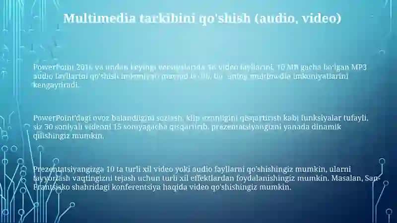PowerPointning asosiy imkoniyatlari 3