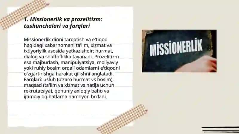 Missionerlik va prozelitizm: tarix va bugun,targʻibot usullari 3