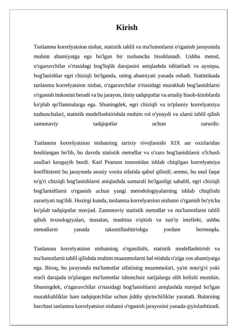 Tanlanma Korrelyaytsiya 3