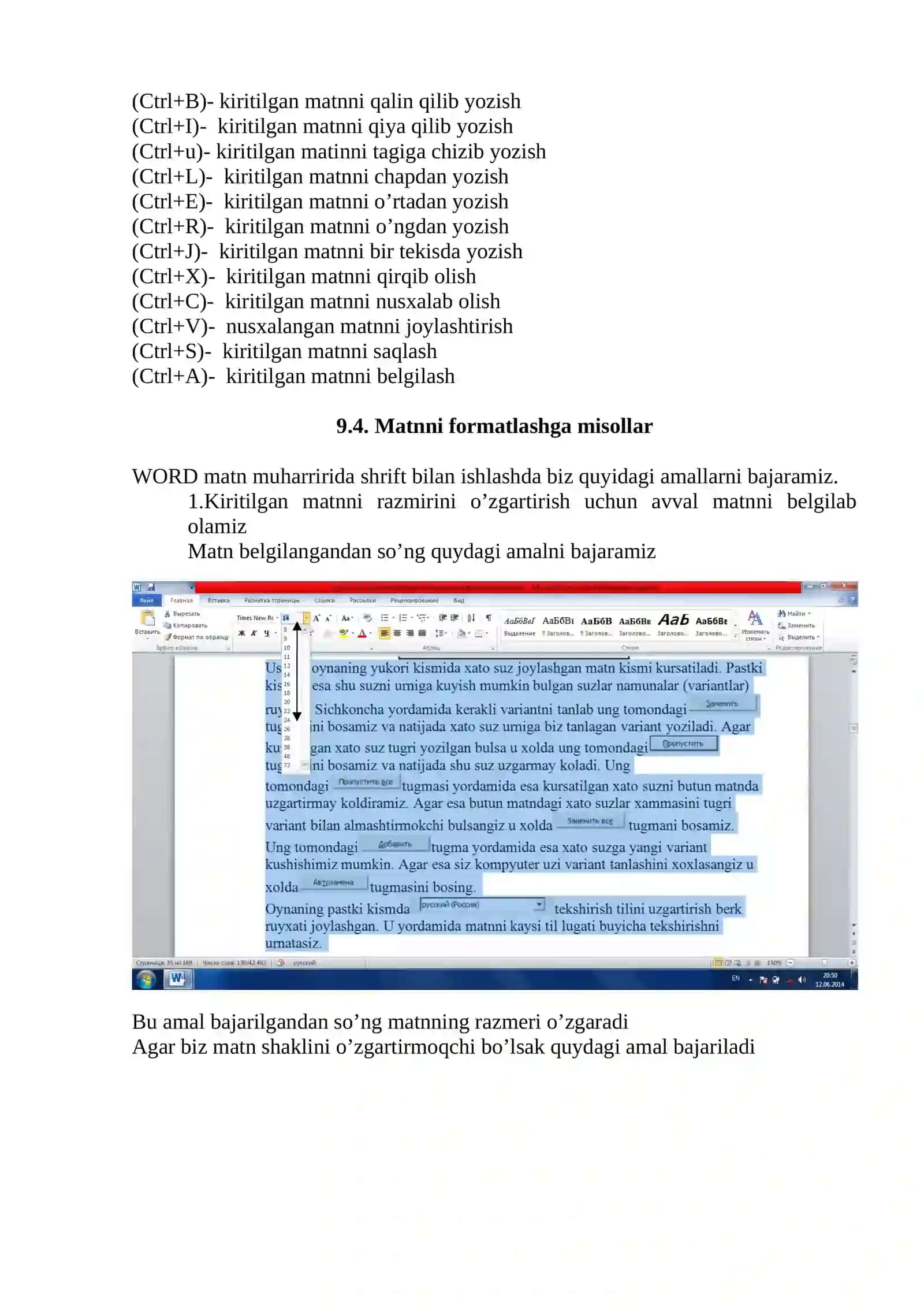 Ma’ruza 9. Matn muharririda hujjatlarni formatlash 3