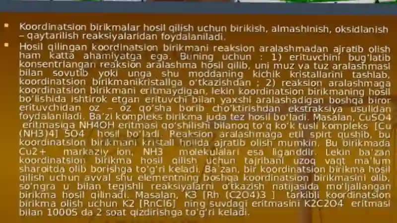 kompleks birikmalarKomplosonametriyaAntidontlar 3
