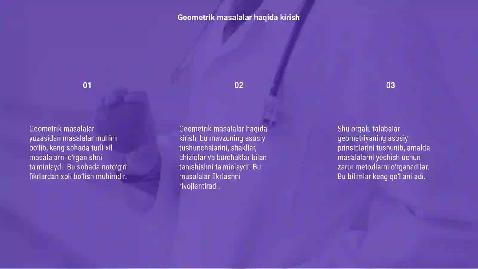 Geometrik masalalar yuzasidan masalalar 3