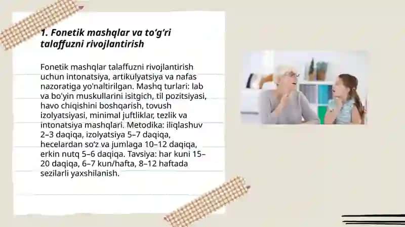 Fonetik mashqlar va toʻgʻri talaffuzni rivojlantirish 3