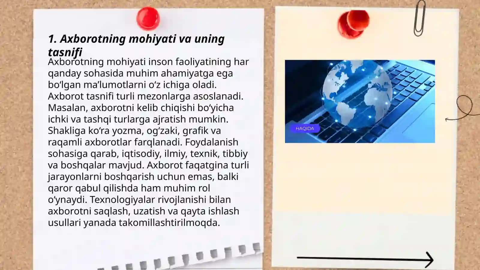 Axborot va uning turli sohalarda qoʻllanilishi 3