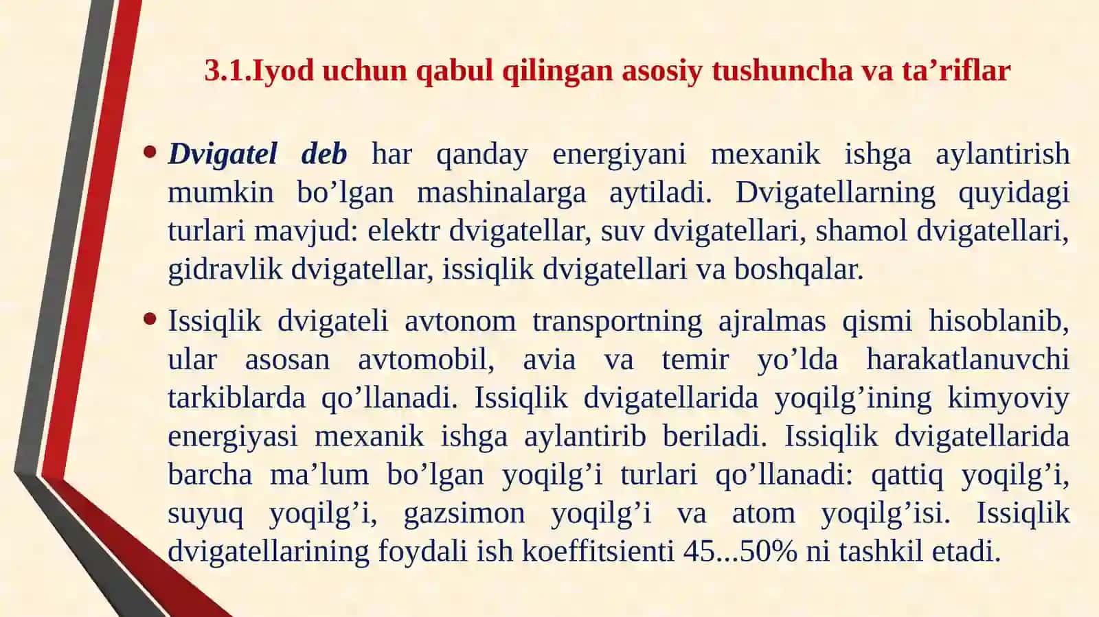 ICHKI YONUV DVIGATELLARI UCHUN QABUL QILINGAN ASOSIY TA’RIFLAR 3