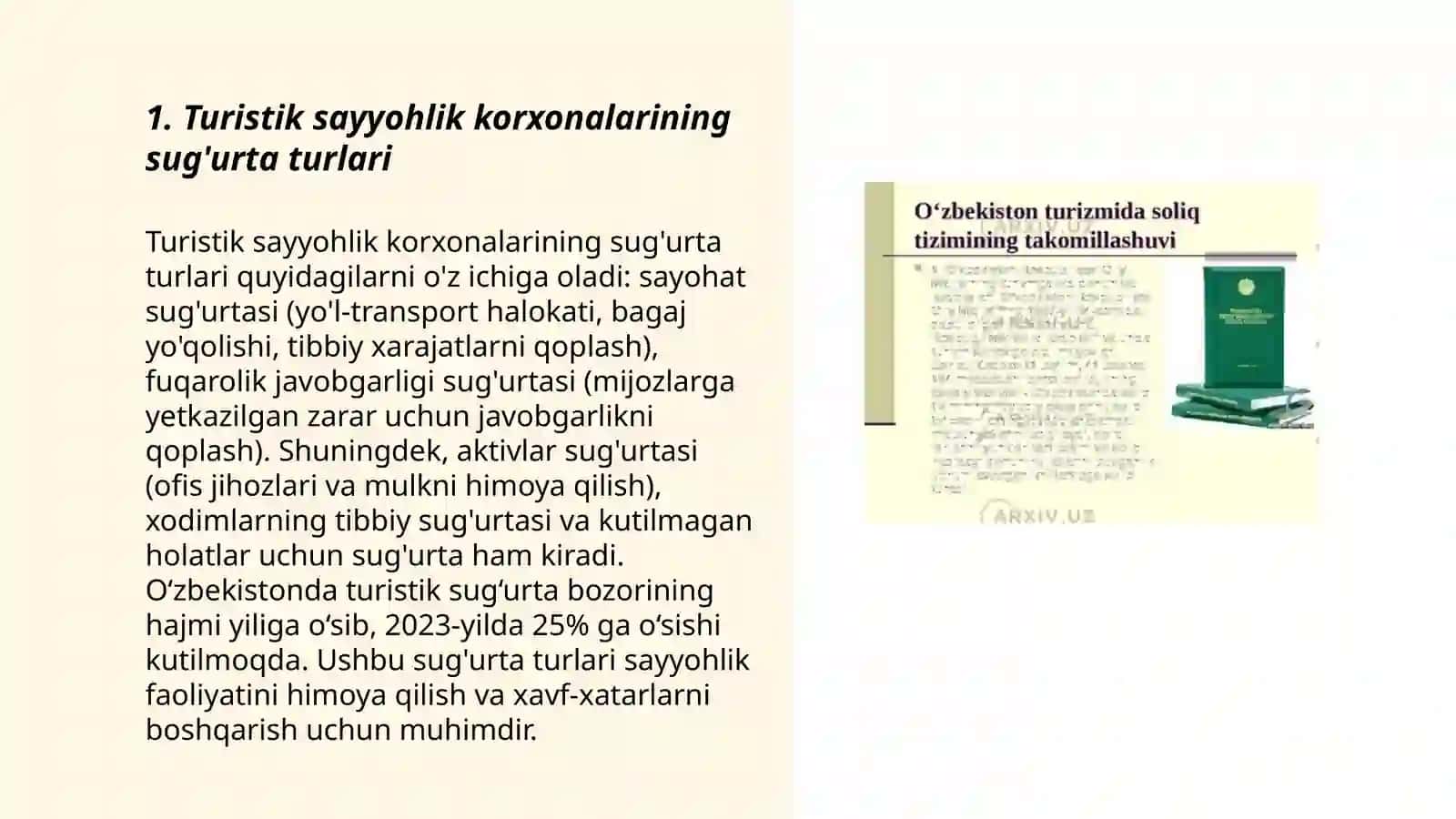 turistik sayyohlik korxonalarni sugurtalashni tashkil etish 3