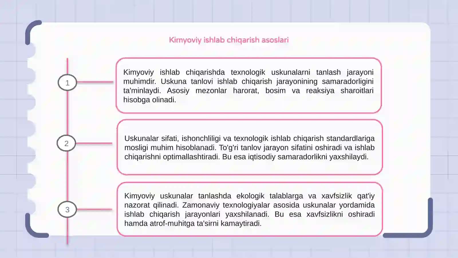 Kimyoviy ishlab chiqarishning texnologik uskunalarini tanlash 3