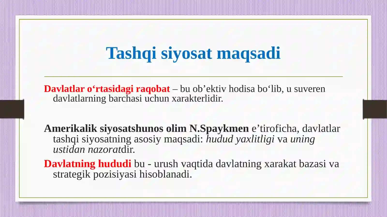 TASHQI SIYOSAT. O’ZBEKISTONNING JAHON HAMJAMIYATIGA INTEGRATSIYASI 3