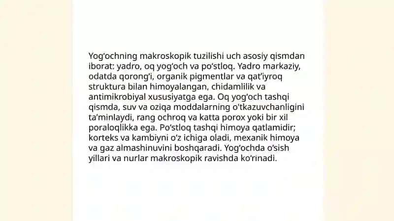 Aǵashtıń dúzilisi. Aǵashtin ximiyalıq qásiyetleri. 3