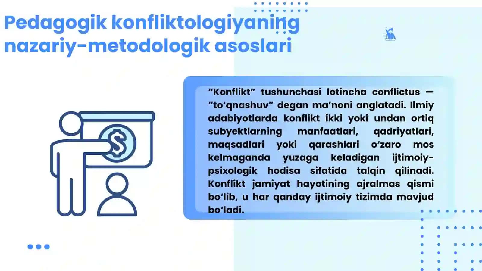 Pedagogik konfliktologiyaning mohiyati, obyekti, predmeti, maqsadi, vazifalari va fansifatidapaydobo‘lishi 3