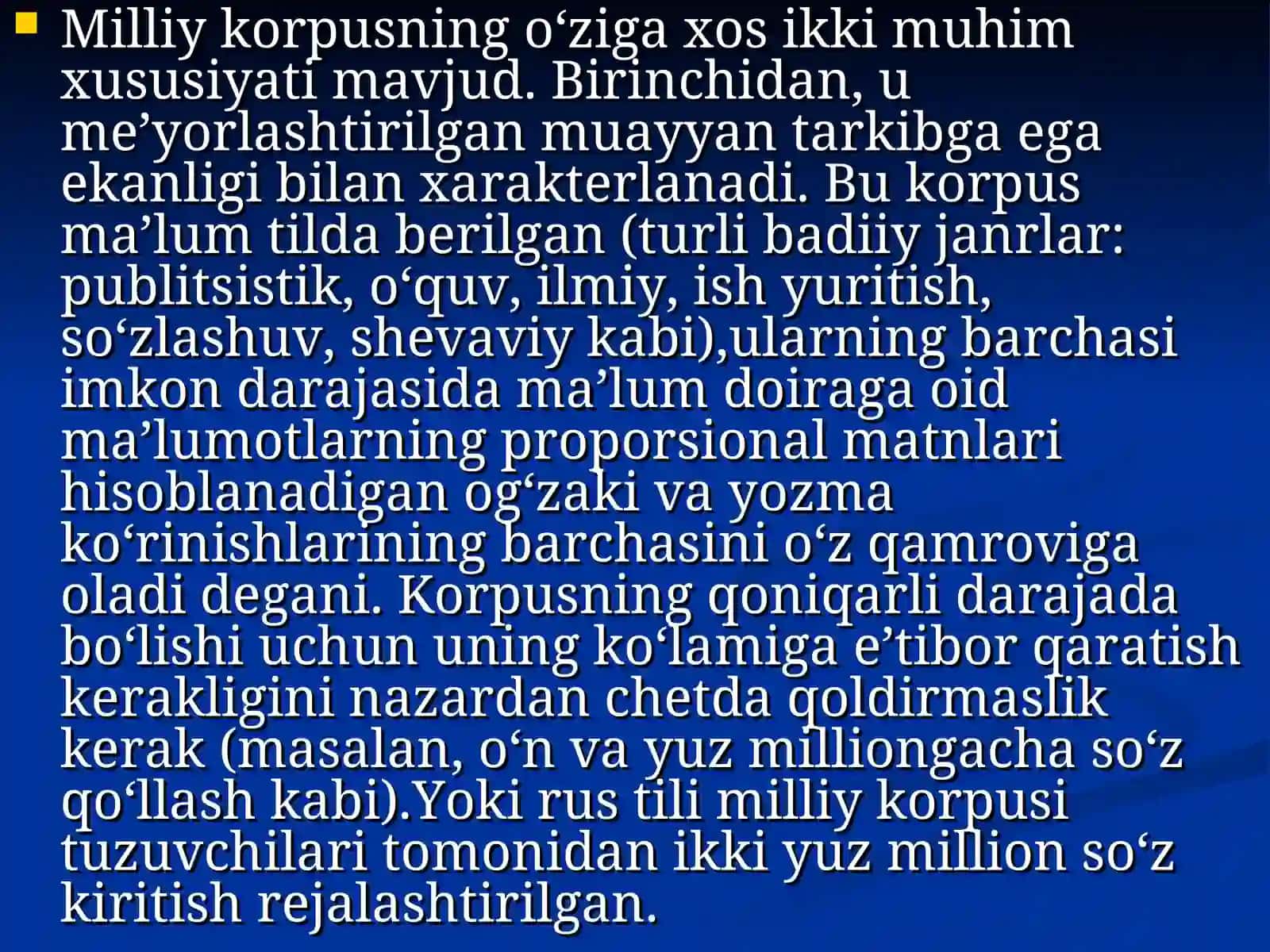 O`zbek tilining milliy korpusini yaratish muammolari 3