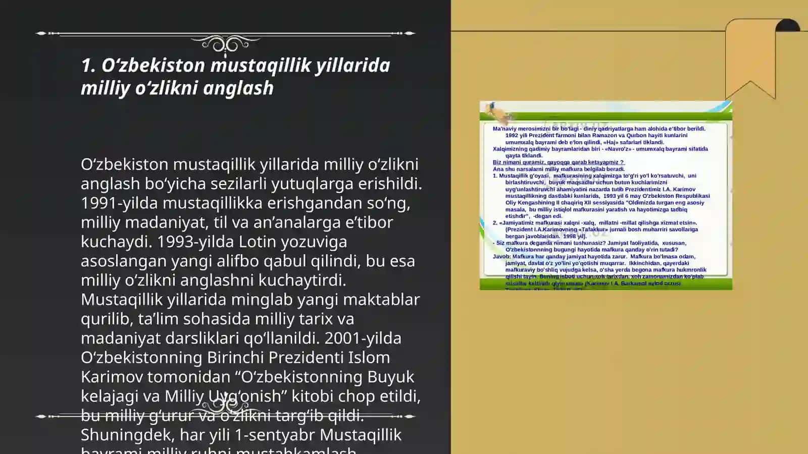 Mustaqillik yillarida O‘zbekistondagi ma’naviy va madaniy taraqqiyot 3