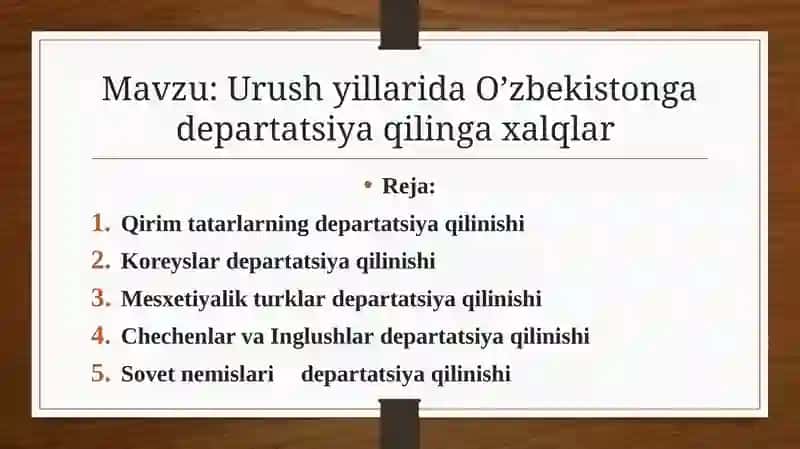 Urushyillarida O'zbekistonga deportatsiya qilingan xalqlar 3