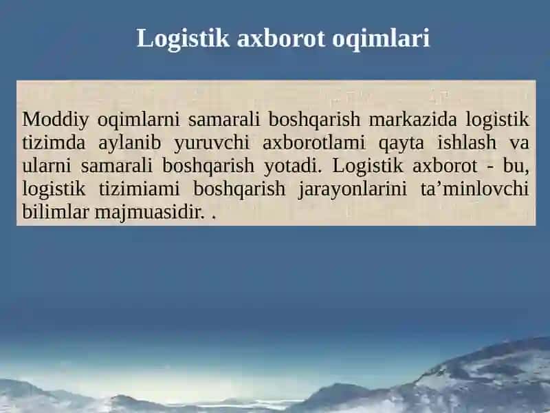 Tijorat logistikasining axborot ta’minoti 3