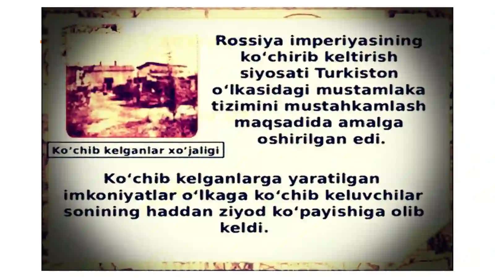 Tarix va taqdir. Rossiya imperiyasidan Turkistonga kochirilganlar. 3