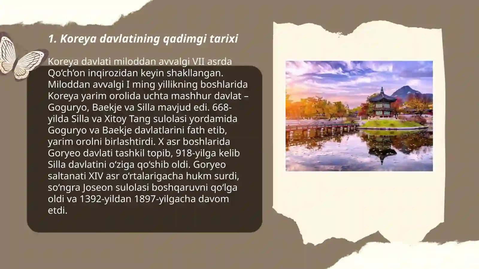 Koreya davatining tarixi, san'ati va adabiyoti 3
