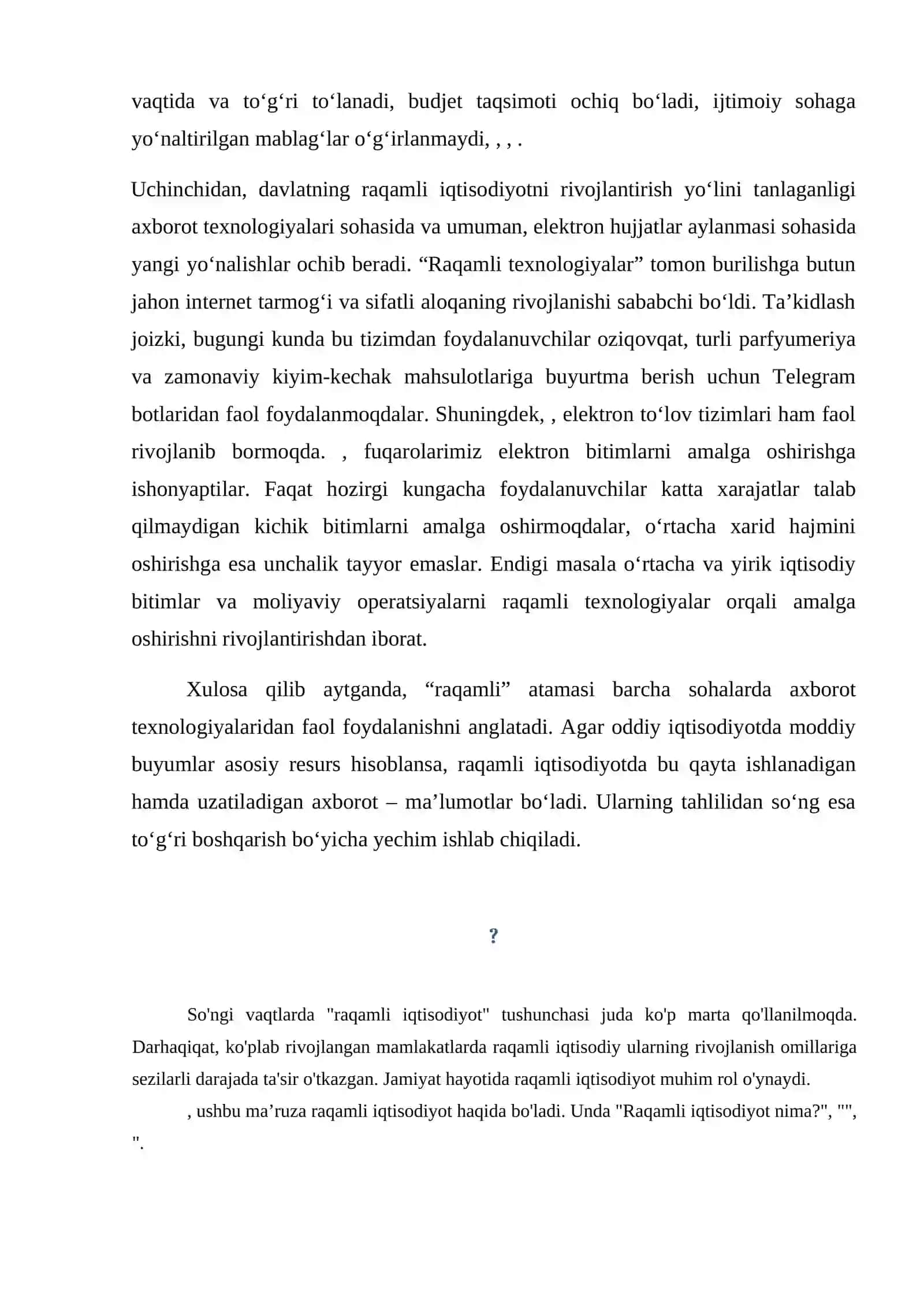 Raqamli iqtisodiyotni O'zbekistonda rivojlanishdagi to'siqlar 3