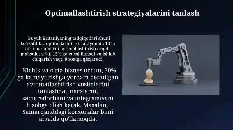 Optimallashtirish va avtomatlashtirish 3