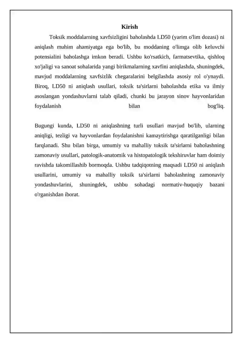 LD50 ni aniqlash usullari va ma'lumotlarni tahlil qilish 3