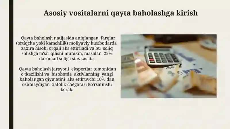 Asosiy Vositalarni Qayta Baholash Tartibi 3
