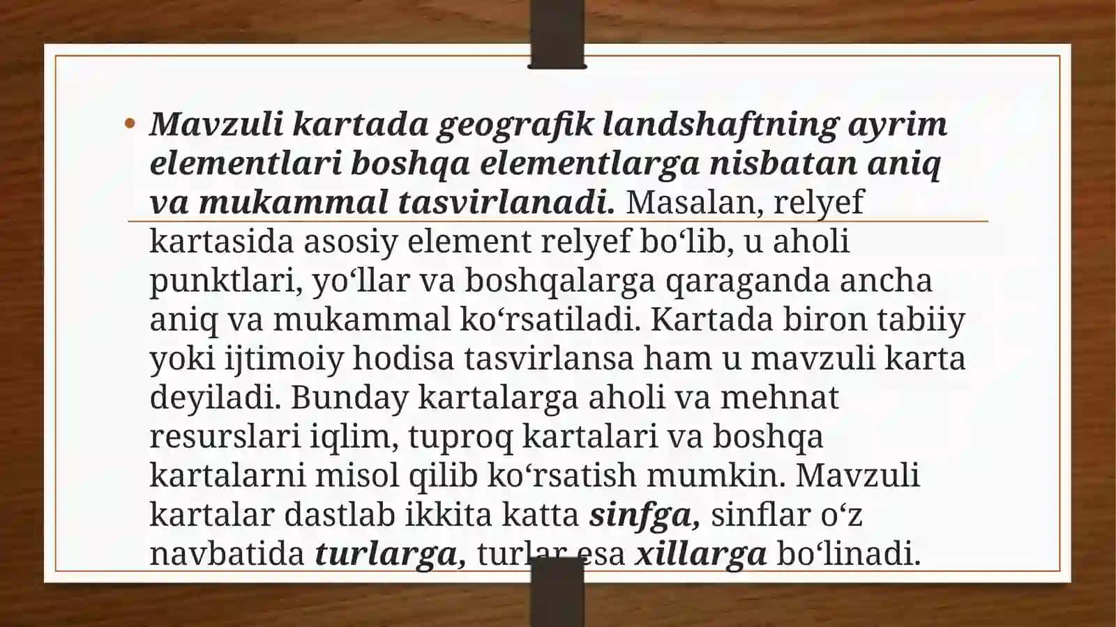 Mavzuli kartalar. Geografik atlaslar va ularning tasnifi 3