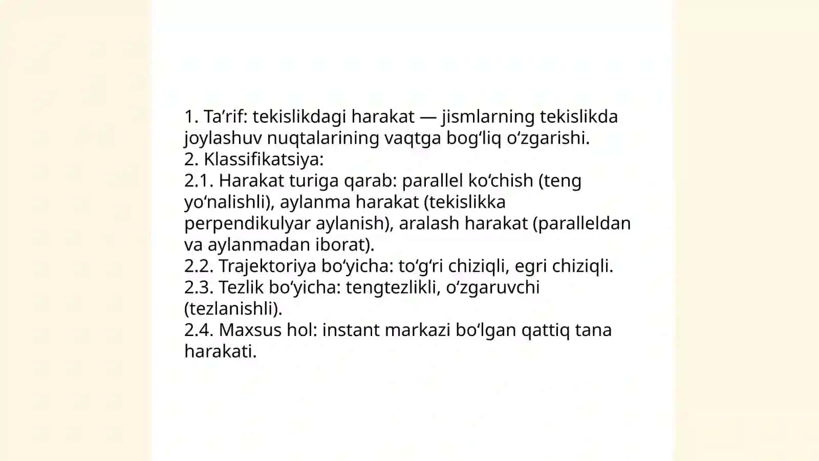 Tekislikdagi harakatlar va ularning xossalari 3