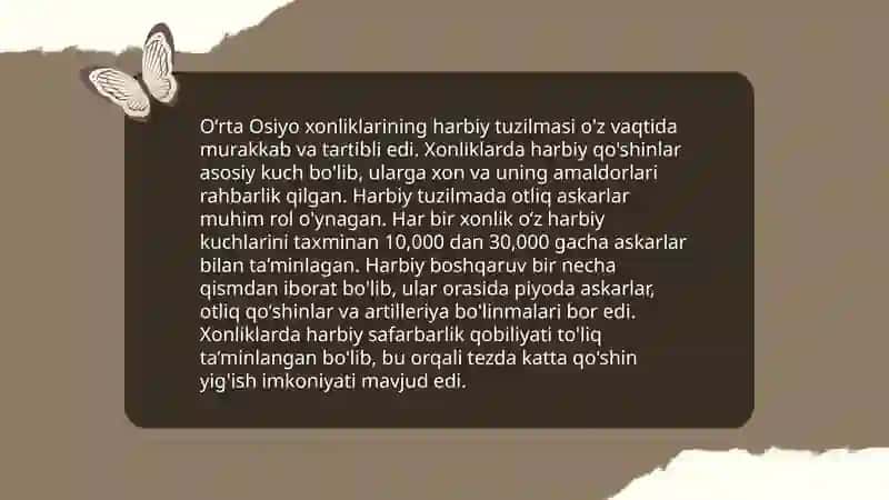 Oʻrta Osiyo xonliklarida harbiy ishlar 3