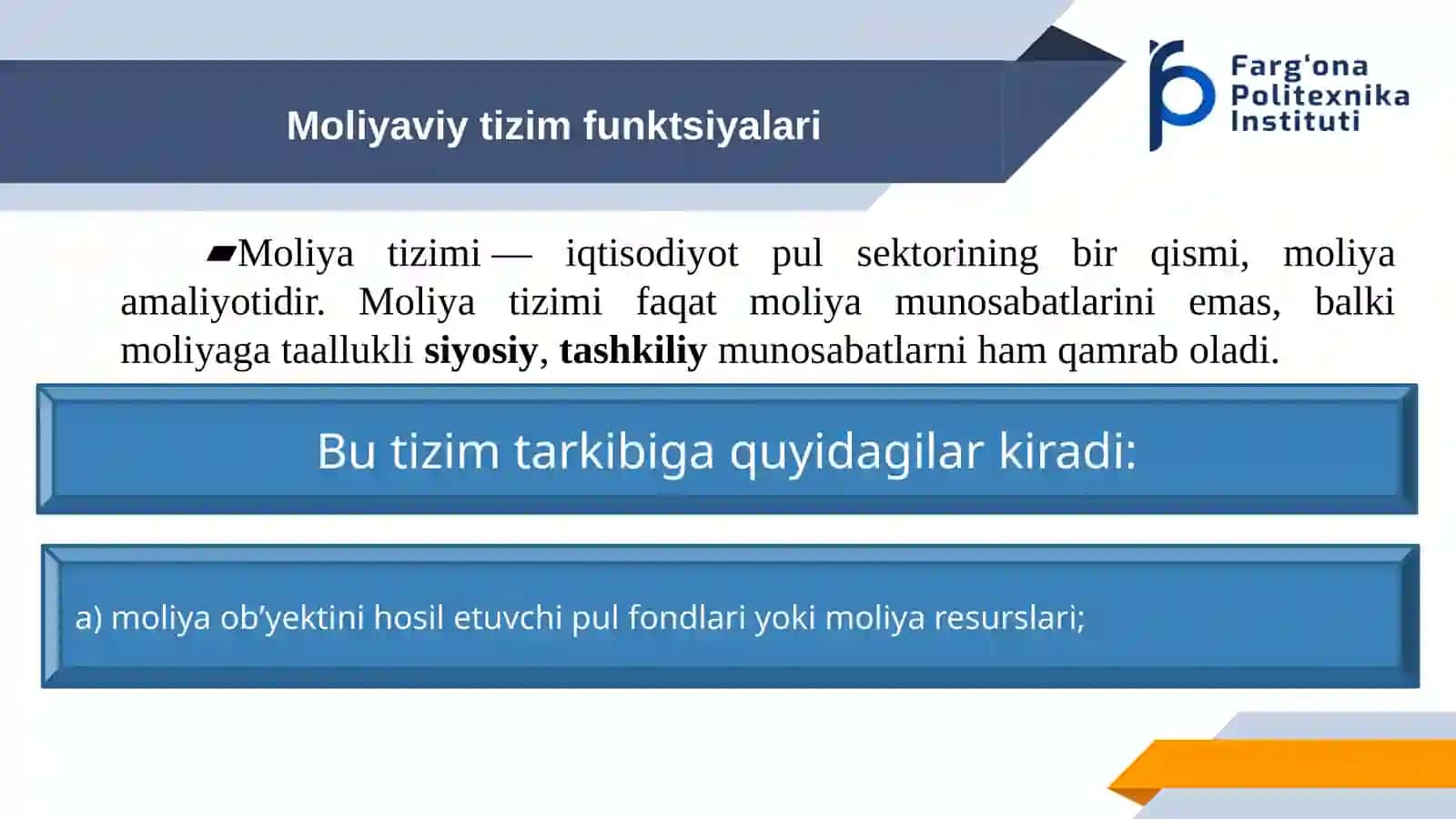 Moliyaviy tizim funktsiyalari va ularning evolyutsiyasi 3