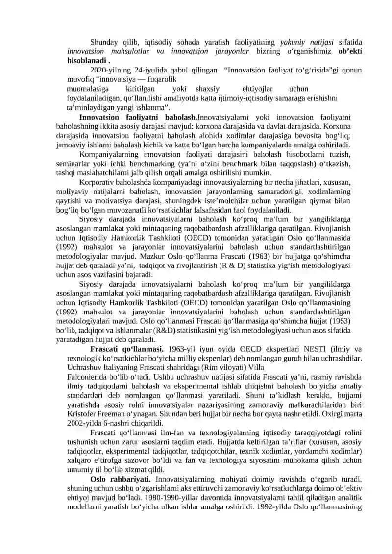 INNOVATSION RIVOJLANISHNING ASOSIY TUSHUNCHALARI. INNOVATSIYA NAZARIYALARI 3