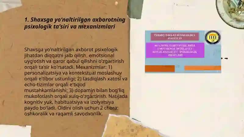 Shaxsga yoʻnaltirilgan axborot: psixologik, diniy va madaniy taxdidlar 3