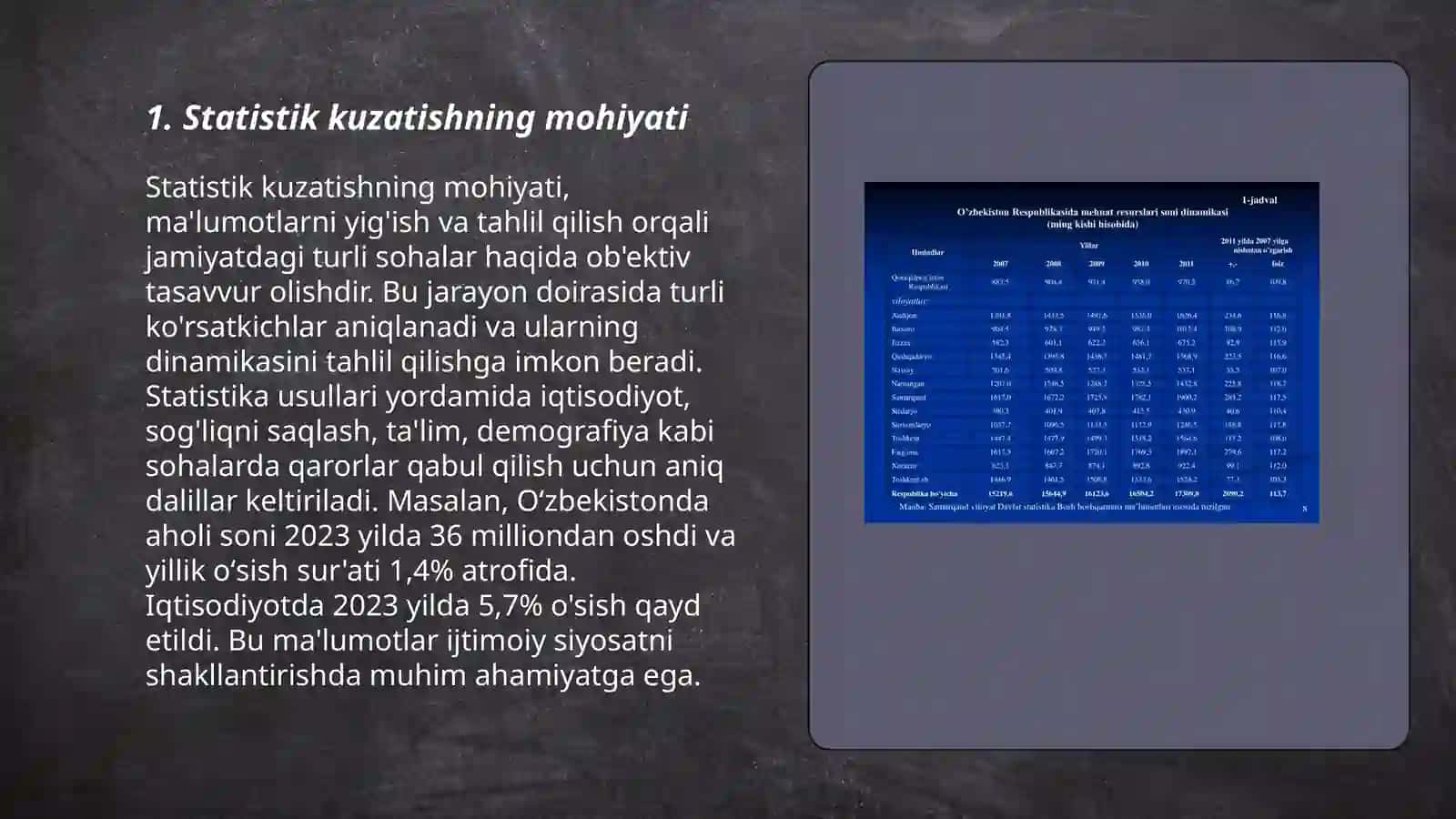 Statistik kuzatish va ularning bosqichlari 3