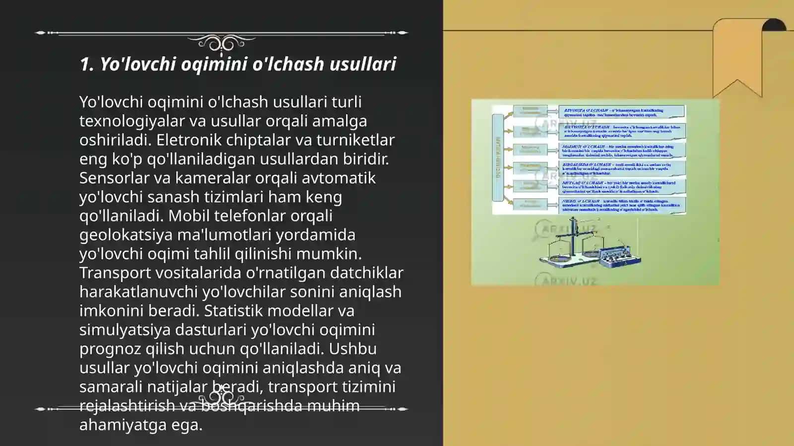 Yo'lovchi oqimini o'lchash usullari 3