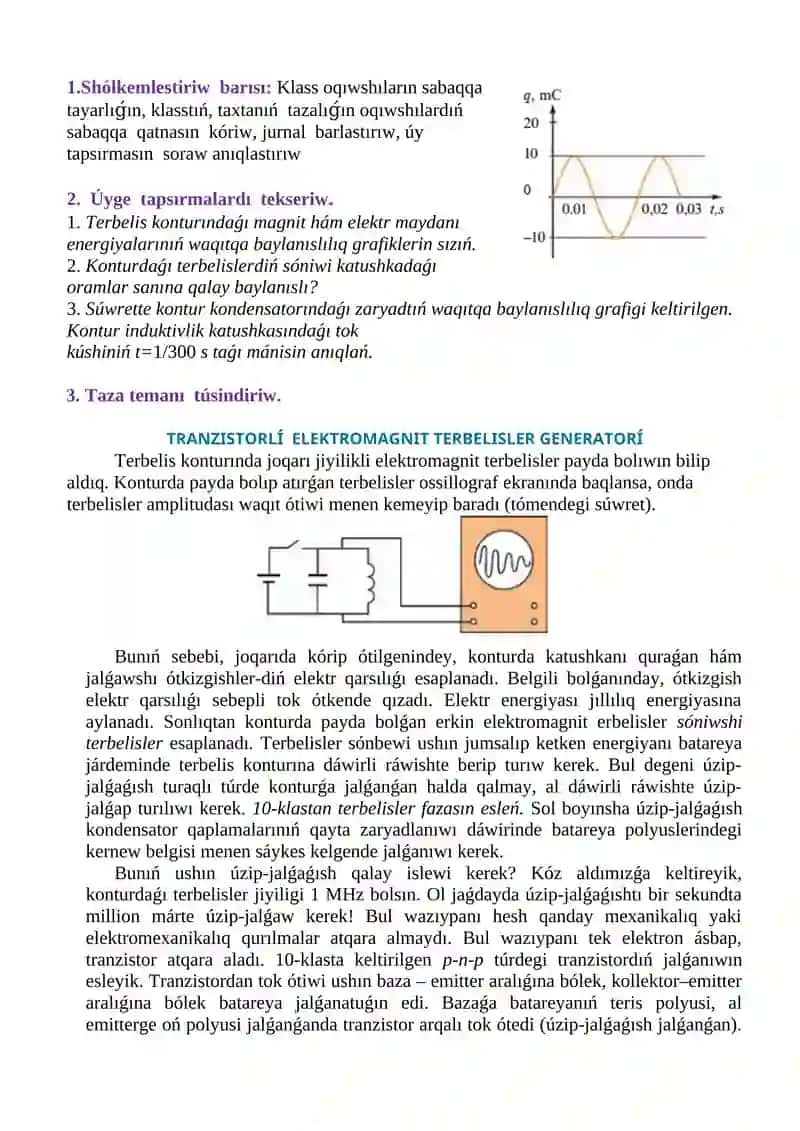 TranzistorlÍ elektromagnitlik terbelisler generatorÍ 3