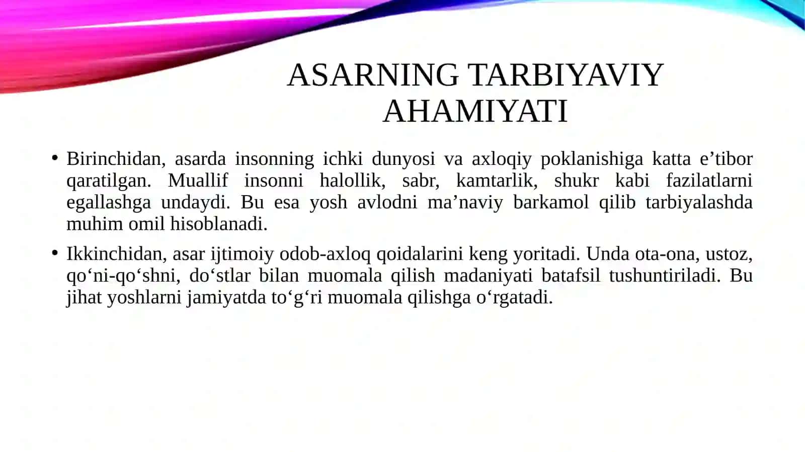 Muhammad Sodiq Qoshg‘ariy. Odob as-solihin" asarining tarbiyaviy ahamiyati" 3
