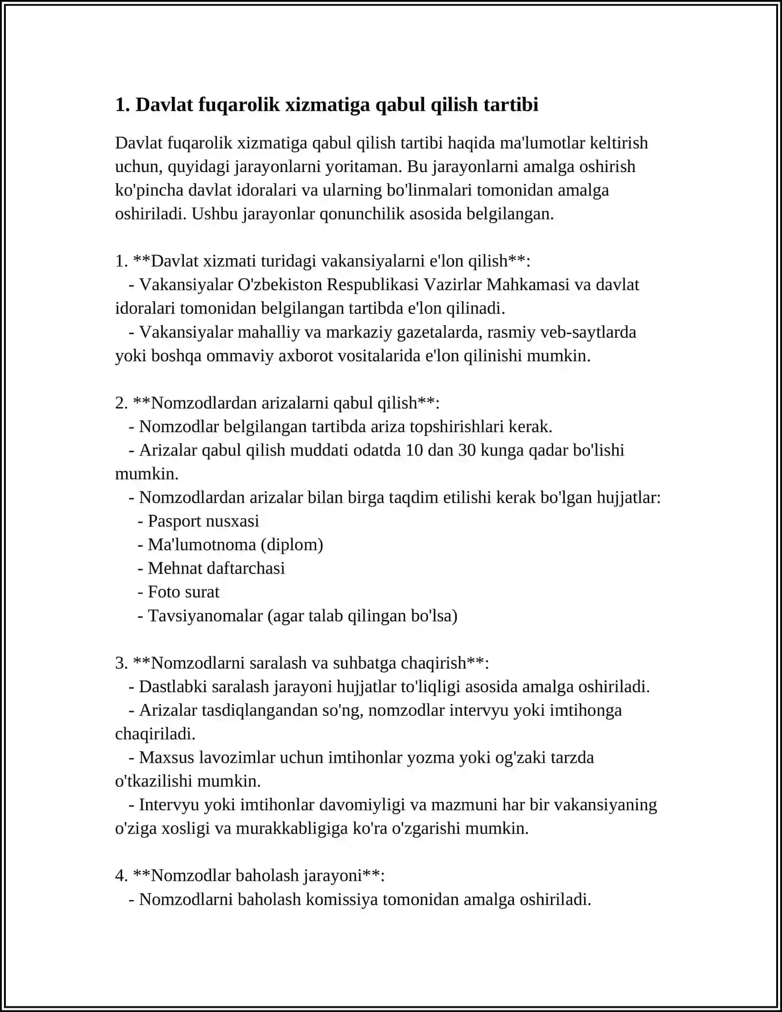 DAVLAT FUQAROLIK XIZMATIGA QABUL QILINISHNING UMUMIY VA MAXSUS TALABLARI 3