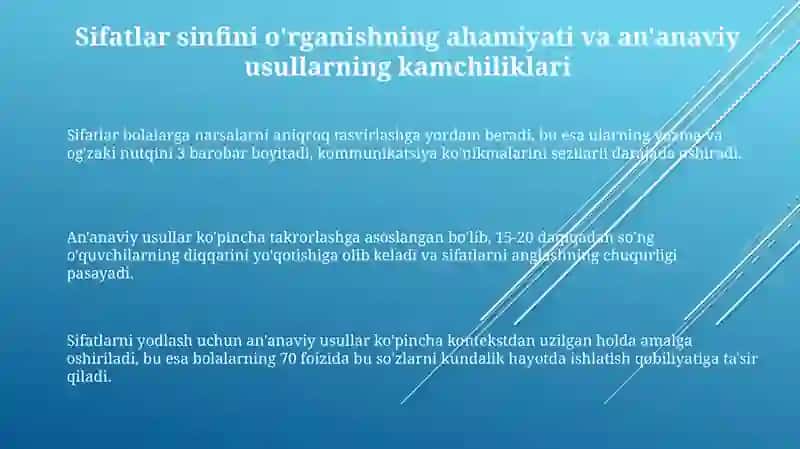 Sifatlarni o'rgatishda kreativ metod va usullar 3