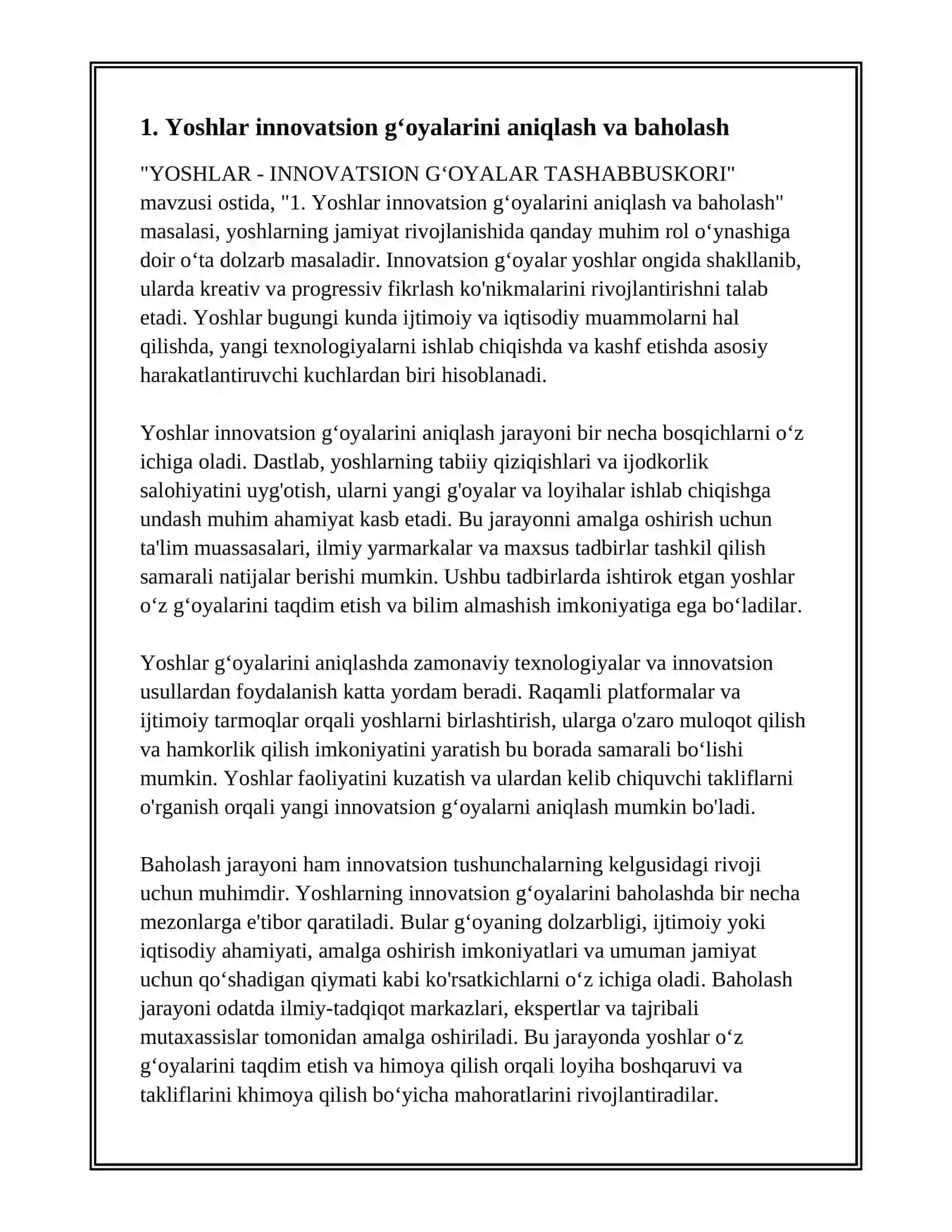YOSHLAR - INNOVATSION GʻOYALAR TASHABBUSKORI 3