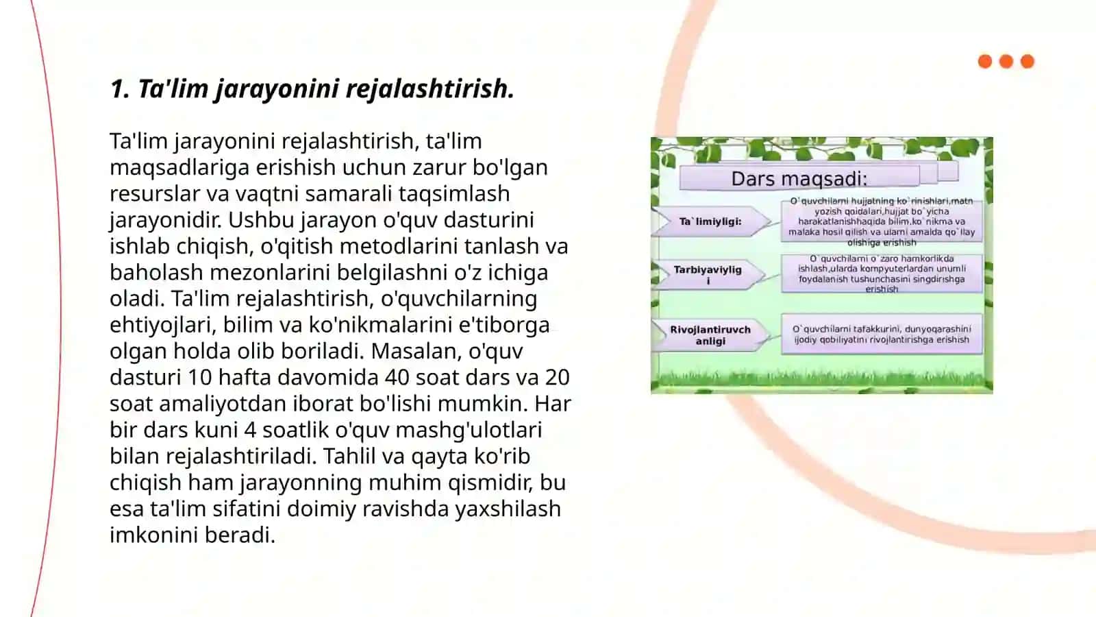 Ta'lim jarayonini tashkil etish va boshqarish 3